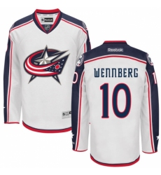 Men's Reebok Columbus Blue Jackets #10 Alexander Wennberg Authentic White Away NHL Jersey