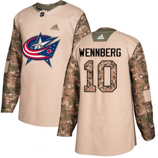 Youth Adidas Columbus Blue Jackets #10 Alexander Wennberg Authentic Camo Veterans Day Practice NHL Jersey Youth Adidas Columbus Blue Jackets #10 Alexander Wennberg Authentic Camo Veterans Day Practice NHL Jersey
