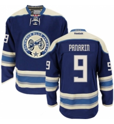 Men's Reebok Columbus Blue Jackets #9 Artemi Panarin Authentic Navy Blue Third NHL Jersey