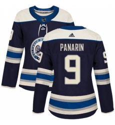 Women's Adidas Columbus Blue Jackets #9 Artemi Panarin Authentic Navy Blue Alternate NHL Jersey