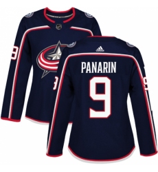 Women's Adidas Columbus Blue Jackets #9 Artemi Panarin Authentic Navy Blue Home NHL Jersey