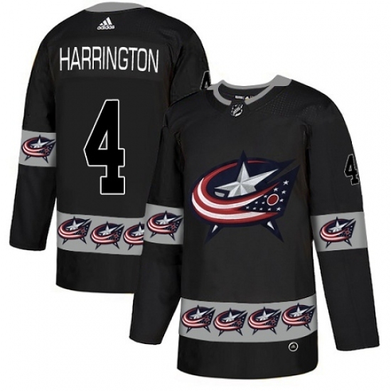 Men's Adidas Columbus Blue Jackets #4 Scott Harrington Authentic Black Team Logo Fashion NHL Jersey Men's Adidas Columbus Blue Jackets #4 Scott Harrington Authentic Black Team Logo Fashion NHL Jersey
