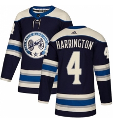 Men's Adidas Columbus Blue Jackets #4 Scott Harrington Authentic Navy Blue Alternate NHL Jersey Men's Adidas Columbus Blue Jackets #4 Scott Harrington Authentic Navy Blue Alternate NHL Jersey