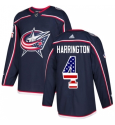 Men's Adidas Columbus Blue Jackets #4 Scott Harrington Authentic Navy Blue USA Flag Fashion NHL Jersey Men's Adidas Columbus Blue Jackets #4 Scott Harrington Authentic Navy Blue USA Flag Fashion NHL Jersey