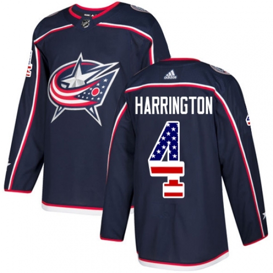 Men's Adidas Columbus Blue Jackets #4 Scott Harrington Authentic Navy Blue USA Flag Fashion NHL Jersey Men's Adidas Columbus Blue Jackets #4 Scott Harrington Authentic Navy Blue USA Flag Fashion NHL Jersey