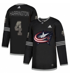 Men's Adidas Columbus Blue Jackets #4 Scott Harrington Black Authentic Classic Stitched NHL Jersey Men's Adidas Columbus Blue Jackets #4 Scott Harrington Black Authentic Classic Stitched NHL Jersey