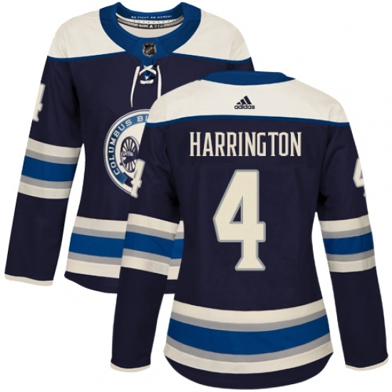 Women's Adidas Columbus Blue Jackets #4 Scott Harrington Authentic Navy Blue Alternate NHL Jersey Women's Adidas Columbus Blue Jackets #4 Scott Harrington Authentic Navy Blue Alternate NHL Jersey