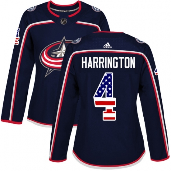 Women's Adidas Columbus Blue Jackets #4 Scott Harrington Authentic Navy Blue USA Flag Fashion NHL Jersey Women's Adidas Columbus Blue Jackets #4 Scott Harrington Authentic Navy Blue USA Flag Fashion NHL Jersey