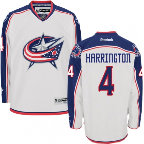 Youth Reebok Columbus Blue Jackets #4 Scott Harrington Authentic White Away NHL Jersey Youth Reebok Columbus Blue Jackets #4 Scott Harrington Authentic White Away NHL Jersey