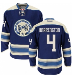 Youth Reebok Columbus Blue Jackets #4 Scott Harrington Premier Navy Blue Third NHL Jersey