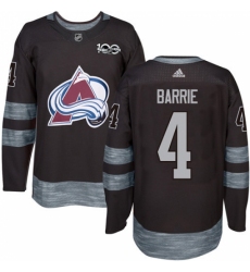 Men's Adidas Colorado Avalanche #4 Tyson Barrie Authentic Black 1917-2017 100th Anniversary NHL Jersey