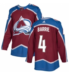 Men's Adidas Colorado Avalanche #4 Tyson Barrie Authentic Burgundy Red Home NHL Jersey