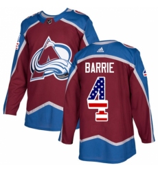 Men's Adidas Colorado Avalanche #4 Tyson Barrie Authentic Burgundy Red USA Flag Fashion NHL Jersey