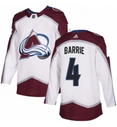 Men's Adidas Colorado Avalanche #4 Tyson Barrie White Road Authentic Stitched NHL Jersey