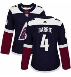 Women's Adidas Colorado Avalanche #4 Tyson Barrie Authentic Navy Blue Alternate NHL Jersey