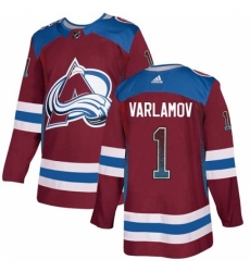 Men's Adidas Colorado Avalanche #1 Semyon Varlamov Authentic Burgundy Drift Fashion NHL Jersey