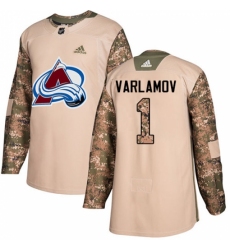 Men's Adidas Colorado Avalanche #1 Semyon Varlamov Authentic Camo Veterans Day Practice NHL Jersey Men's Adidas Colorado Avalanche #1 Semyon Varlamov Authentic Camo Veterans Day Practice NHL Jersey