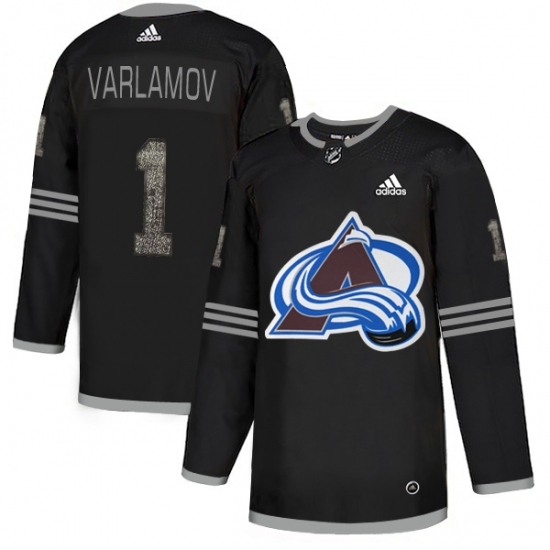 Men's Adidas Colorado Avalanche #1 Semyon Varlamov Black Authentic Classic Stitched NHL Jersey Men's Adidas Colorado Avalanche #1 Semyon Varlamov Black Authentic Classic Stitched NHL Jersey