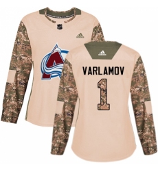 Women's Adidas Colorado Avalanche #1 Semyon Varlamov Authentic Camo Veterans Day Practice NHL Jersey Women's Adidas Colorado Avalanche #1 Semyon Varlamov Authentic Camo Veterans Day Practice NHL Jersey