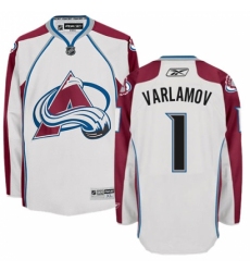 Women's Reebok Colorado Avalanche #1 Semyon Varlamov Authentic White Away NHL Jersey