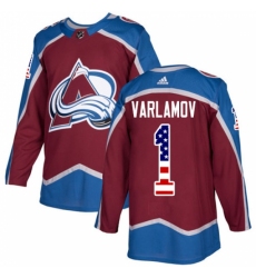 Youth Adidas Colorado Avalanche #1 Semyon Varlamov Authentic Burgundy Red USA Flag Fashion NHL Jersey Youth Adidas Colorado Avalanche #1 Semyon Varlamov Authentic Burgundy Red USA Flag Fashion NHL Jersey