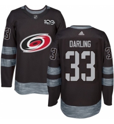 Men's Adidas Carolina Hurricanes #33 Scott Darling Authentic Black 1917-2017 100th Anniversary NHL Jersey