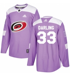Men's Adidas Carolina Hurricanes #33 Scott Darling Authentic Purple Fights Cancer Practice NHL Jersey