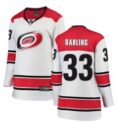 Women's Carolina Hurricanes #33 Scott Darling Authentic White Away Fanatics Branded Breakaway NHL Jersey