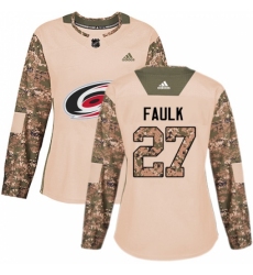 Women's Adidas Carolina Hurricanes #27 Justin Faulk Authentic Camo Veterans Day Practice NHL Jersey Women's Adidas Carolina Hurricanes #27 Justin Faulk Authentic Camo Veterans Day Practice NHL Jersey