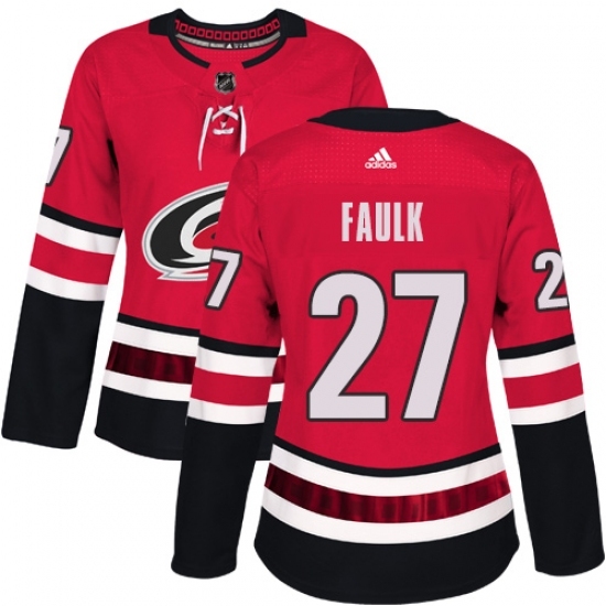 Women's Adidas Carolina Hurricanes #27 Justin Faulk Authentic Red Home NHL Jersey Women's Adidas Carolina Hurricanes #27 Justin Faulk Authentic Red Home NHL Jersey