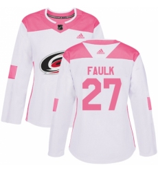Women's Adidas Carolina Hurricanes #27 Justin Faulk Authentic White/Pink Fashion NHL Jersey Women's Adidas Carolina Hurricanes #27 Justin Faulk Authentic White/Pink Fashion NHL Jersey
