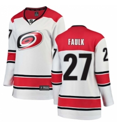 Women's Carolina Hurricanes #27 Justin Faulk Authentic White Away Fanatics Branded Breakaway NHL Jersey Women's Carolina Hurricanes #27 Justin Faulk Authentic White Away Fanatics Branded Breakaway NHL Jersey