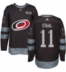 Men's Adidas Carolina Hurricanes #11 Jordan Staal Authentic Black 1917-2017 100th Anniversary NHL Jersey