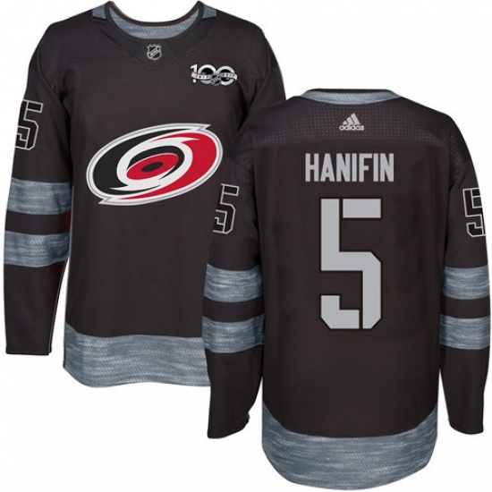 Men's Adidas Carolina Hurricanes #5 Noah Hanifin Premier Black 1917-2017 100th Anniversary NHL Jersey Men's Adidas Carolina Hurricanes #5 Noah Hanifin Premier Black 1917-2017 100th Anniversary NHL Jersey