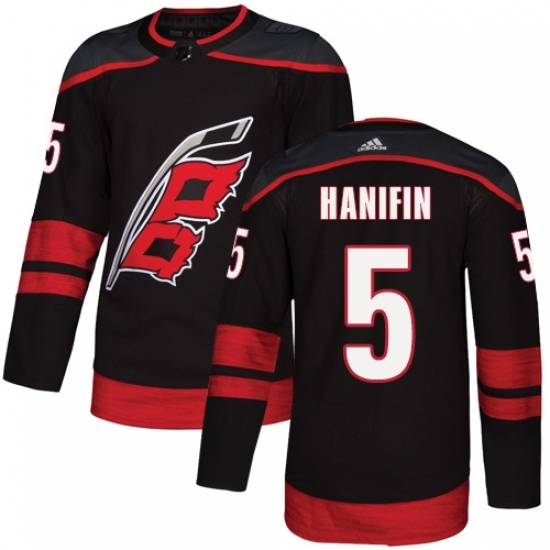 Men's Adidas Carolina Hurricanes #5 Noah Hanifin Premier Black Alternate NHL Jersey Men's Adidas Carolina Hurricanes #5 Noah Hanifin Premier Black Alternate NHL Jersey