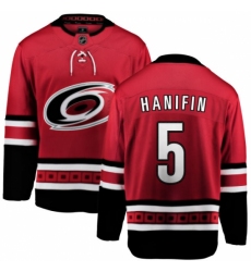 Men's Carolina Hurricanes #5 Noah Hanifin Fanatics Branded Red Home Breakaway NHL Jersey