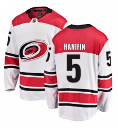 Men's Carolina Hurricanes #5 Noah Hanifin Fanatics Branded White Away Breakaway NHL Jersey Men's Carolina Hurricanes #5 Noah Hanifin Fanatics Branded White Away Breakaway NHL Jersey