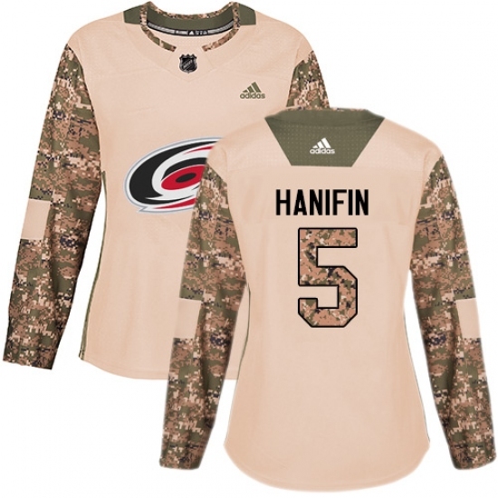 Women's Adidas Carolina Hurricanes #5 Noah Hanifin Authentic Camo Veterans Day Practice NHL Jersey Women's Adidas Carolina Hurricanes #5 Noah Hanifin Authentic Camo Veterans Day Practice NHL Jersey