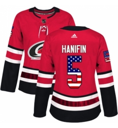 Women's Adidas Carolina Hurricanes #5 Noah Hanifin Authentic Red USA Flag Fashion NHL Jersey Women's Adidas Carolina Hurricanes #5 Noah Hanifin Authentic Red USA Flag Fashion NHL Jersey