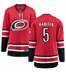 Women's Carolina Hurricanes #5 Noah Hanifin Fanatics Branded Red Home Breakaway NHL Jersey Women's Carolina Hurricanes #5 Noah Hanifin Fanatics Branded Red Home Breakaway NHL Jersey