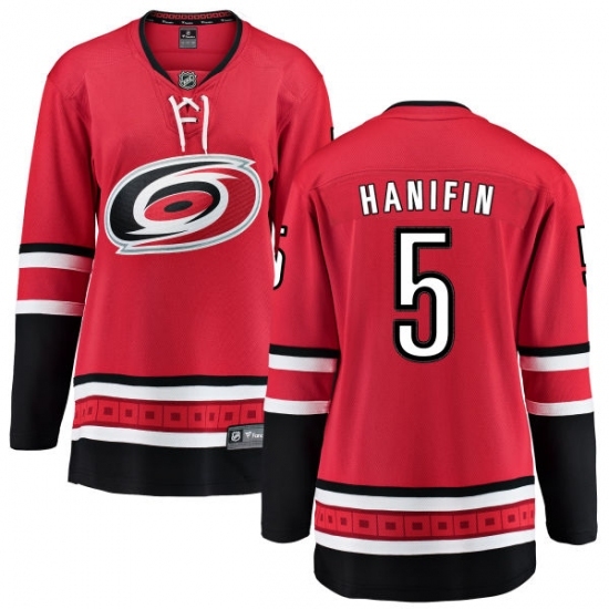Women's Carolina Hurricanes #5 Noah Hanifin Fanatics Branded Red Home Breakaway NHL Jersey Women's Carolina Hurricanes #5 Noah Hanifin Fanatics Branded Red Home Breakaway NHL Jersey