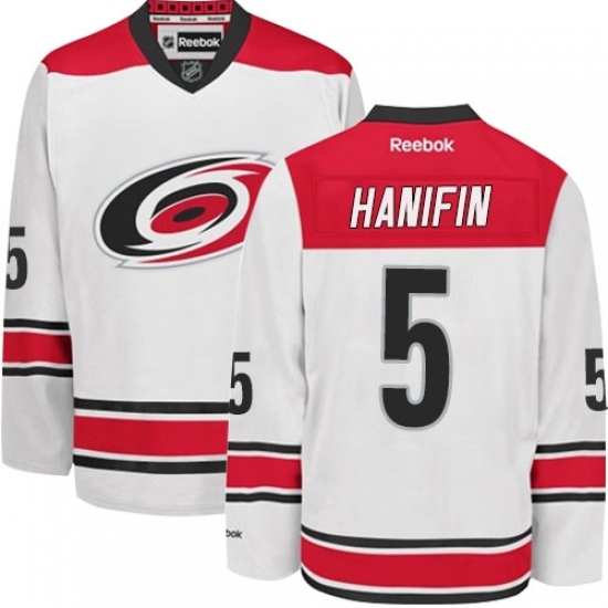 Youth Reebok Carolina Hurricanes #5 Noah Hanifin Authentic White Away NHL Jersey Youth Reebok Carolina Hurricanes #5 Noah Hanifin Authentic White Away NHL Jersey