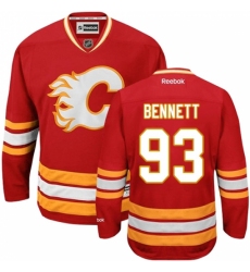 Men's Reebok Calgary Flames #93 Sam Bennett Authentic Red Third NHL Jersey