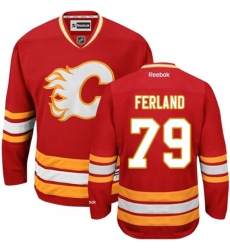 Men's Reebok Calgary Flames #79 Michael Ferland Authentic Red Third NHL Jersey