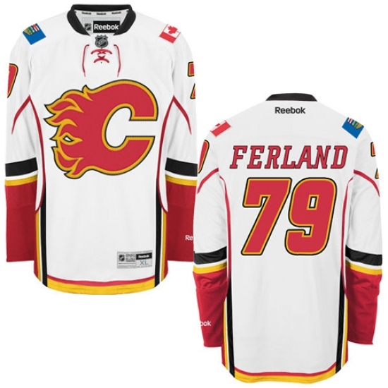 Men's Reebok Calgary Flames #79 Michael Ferland Authentic White Away NHL Jersey Men's Reebok Calgary Flames #79 Michael Ferland Authentic White Away NHL Jersey