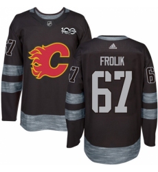 Men's Adidas Calgary Flames #67 Michael Frolik Authentic Black 1917-2017 100th Anniversary NHL Jersey