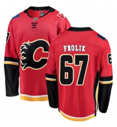 Men's Calgary Flames #67 Michael Frolik Fanatics Branded Red Home Breakaway NHL Jersey