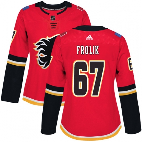 Women's Adidas Calgary Flames #67 Michael Frolik Authentic Red Home NHL Jersey Women's Adidas Calgary Flames #67 Michael Frolik Authentic Red Home NHL Jersey