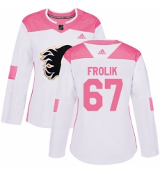Women's Adidas Calgary Flames #67 Michael Frolik Authentic White/Pink Fashion NHL Jersey Women's Adidas Calgary Flames #67 Michael Frolik Authentic White/Pink Fashion NHL Jersey