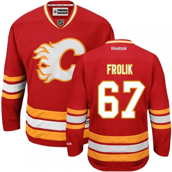 Women's Reebok Calgary Flames #67 Michael Frolik Authentic Red Third NHL Jersey Women's Reebok Calgary Flames #67 Michael Frolik Authentic Red Third NHL Jersey